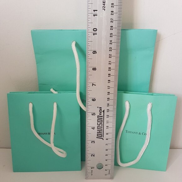 TIFFANY & Co Medium and 2 Small Blue Paper Tote Gift Bag Lot of 3 Empty Bags - Picture 4 of 6